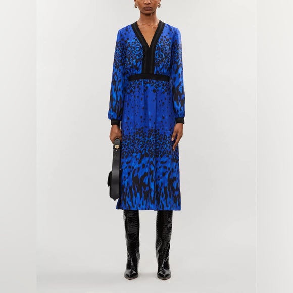 EUC Ted Baker Maryema Topaz Print Leopard Midi Dress - Picture 2 of 14